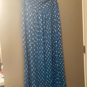 Boden Gold foil paisley maxi skirt